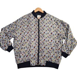 Vintage Mickey & Co Disney Bomber Jacket Comic Print Honey Fashions Windbreaker